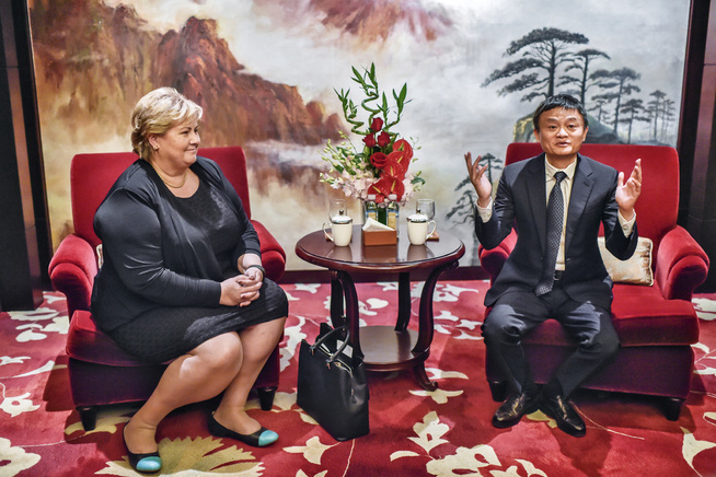 MØTTE SOLBERG: Alibaba-grunnleggeren Jack Ma er i dag Kinas nest rikeste, og blant verdens 30 rikeste personer, ifølge Forbes.