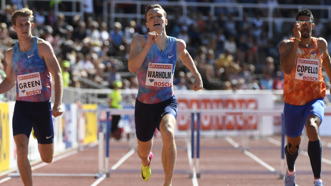 <p>RASKEST: Karsten Warholm utklasset nok en gang feltet på 400 meter hekk og vant med tiden 48,82. </p>